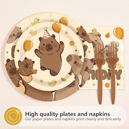 96Pcs Capybara Birthday Party Decorations, Serves 24 - Image 3