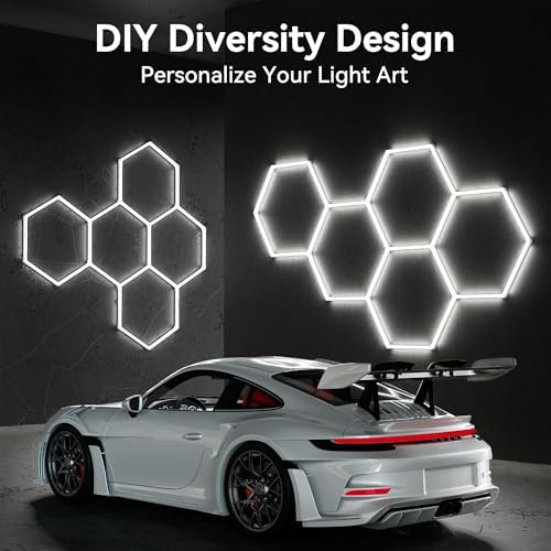 MODERN 22-Grid Hexagon LED Garage Lights, 89640 Lumens 6500K, Octagon Honeycomb Design for Garage, Workshop, Gym & Warehouse (83-Pack, White) - Image 3