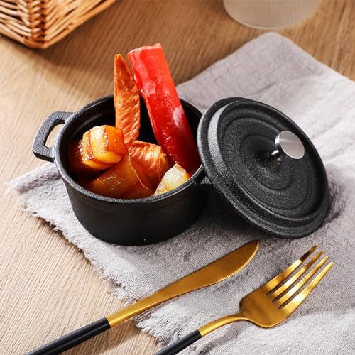 4 Pcs Mini Dutch Oven, 500F Small Round Iron Dutch Oven Pot, 8 oz - Image 3
