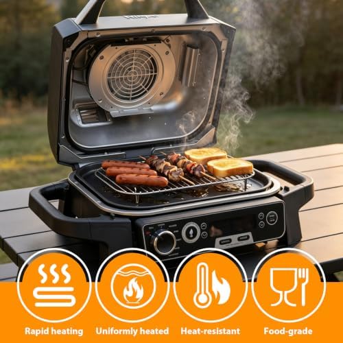 Griddle Plate and Grill Rack for Ninja Woodfire Grill OG700 Series, 2-in-1 Cast Iron Flat Top Griddle Pan and Stainless Steel Roast Rack, Fits OG701 OG751, Replacement Ninja Woodfire Grill Accessories - Image 5