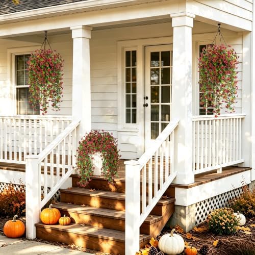 INQCMY Artificial Fake Hanging Flowers Plants for Outdoor Fall Decoration - Image 3