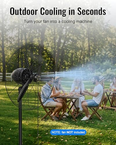 Magnetic Outdoor Misting Fan Kit for Patio, Backyard, Pool - Image 2