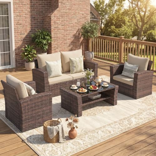 Wisteria Lane Patio Furniture Set, Wicker Outdoor Furniture for All Weather by WisteriaLane