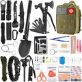 LUXMOM Emergency Survival Kit and First Aid Kit, 142Pcs Professional Survival Gear and Supplies Equipment with Molle Pouch, Gift for Christmas Men Dad Husband Camping Hiking Hunting Outdoor Adventure by LUXMOM