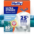 Hefty Ultra Strong Signature Scents 13G Trash Bags, Fresh Clean, 80ct by Hefty