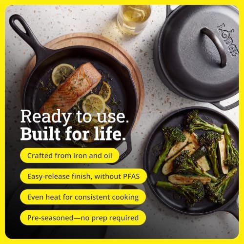 Lodge Cast Iron 4-Piece Set, PFAS-Free Pre-Seasoned Kitchen Set - Image 2