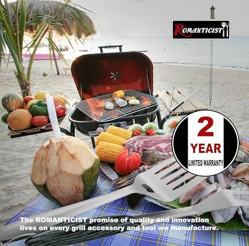 ROMANTICIST 4pc Heavy Duty Grill Accessories for Top Chef - Professional Grill Tools Set & Basic BBQ Tools for Backyard Restaurant Outdoor Kitchen - Deluxe Grill Gift for Dad on Father’s Day Christmas - Image 6