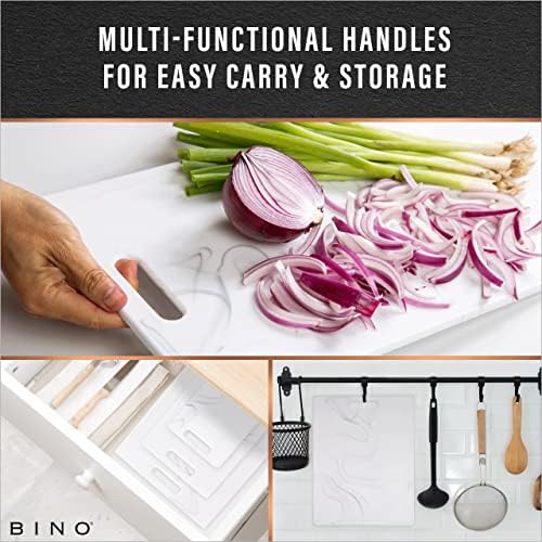 BINO Cutting Board - 3-Piece Chopping Boards | BPA-Free Plastic, Durable, Multipurpose, Dual-Sided, Dishwasher Safe, Easy to Clean | Charcuterie Accessories | Home & Kitchen Utensils - Image 6