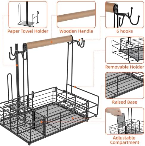 Grill Caddy with Paper Towel Holder, BBQ Caddy for Outdoor Grill, Camping Essentials Picnic Condiment Utensil Organizer, RV Camper Must-Have, Grilling Gifts for Men - Image 3