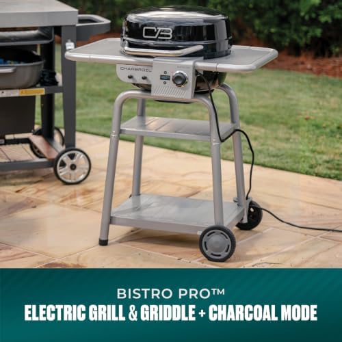 Charbroil Bistro Pro | 3-in-1 Electric, Griddle, & Charcoal Compact Grill | Electric BBQ grill | Black - Image 3