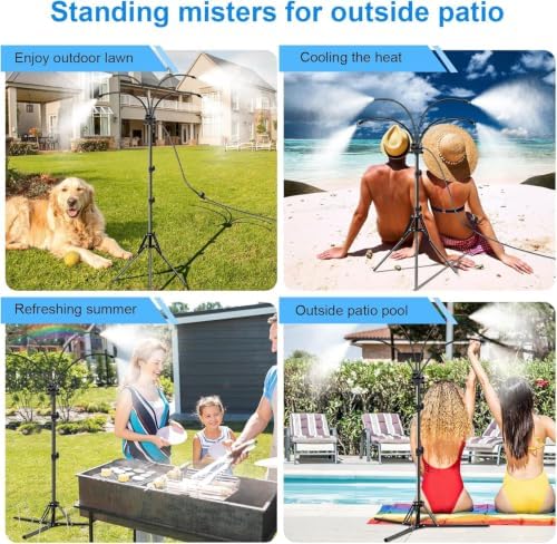 Standing Misters for Outside Patio, Adjustable Height 5.3 FT Stand Misting System for Cooling Outdoor, Water Mister for Mist Playing, Patio Cooling, Backyard - Image 3