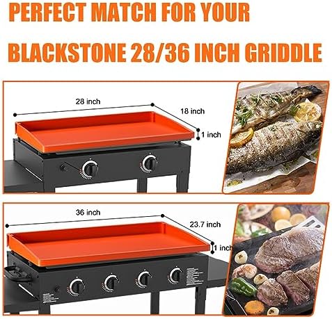 Blackstone Silicone Griddle Mat & Cover - Heavy Duty, Food Grade (Orange, 28in) - Image 2