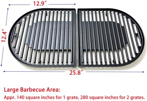 DC126 Cast Iron Grill Cooking Grates for Coleman Roadtrip Swaptop Grills LX LXE LXX, Non-Stick Grids Grates, 2 Pack - Image 2