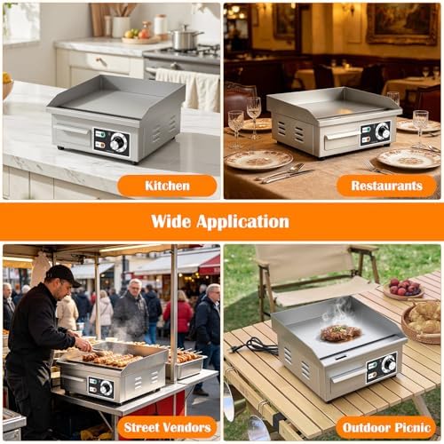Stainless Steel Electric Griddle, Flat Top Grill Nonstick, Indoor Grill - Image 7