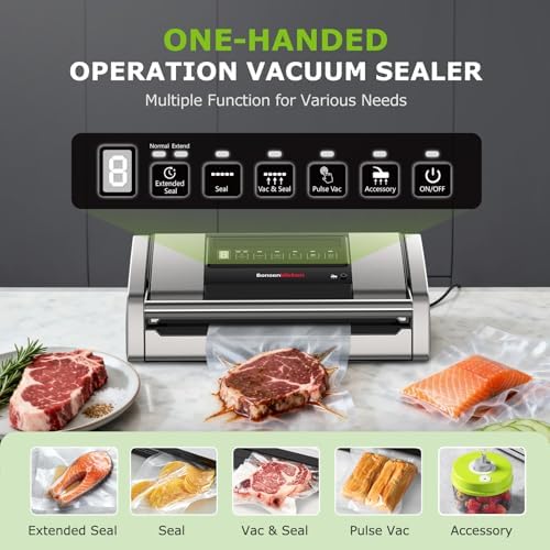 Bonsenkitchen Vacuum Sealer for Food, Easy-Lock Handle with Digital Timer - Image 2