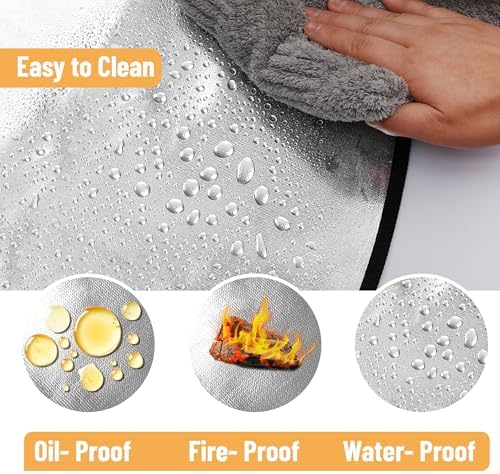 UNCO- Round Fire Pit Mat, 38", Silver Fireproof Design, Reusable, Portable, 3 Layers, Waterproof & Easy to Clean, Grill Matt for Outdoor Grill Deck Protector - Image 4