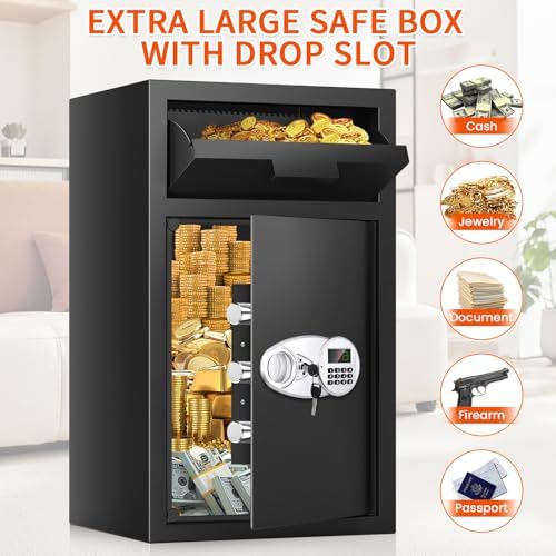 6.0 CU FT Extra Large Drop Safe for Business, Anti-Theft Money Drop Slot Safes with Digital Keypad and Spare Keys, Heavy Duty Depository Safe for Home Office Retail Store Business Mail Church - Image 7