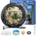 Mellbree Misters for Outside Patio 30FT/9M, Pre-Assembled Misting Cooling System with 8 Brass Nozzles & 3/4" Adapter, Outdoor Mister for Backyard, Garden, Greenhouse, Chicken Coop, Dog House by Mellbree