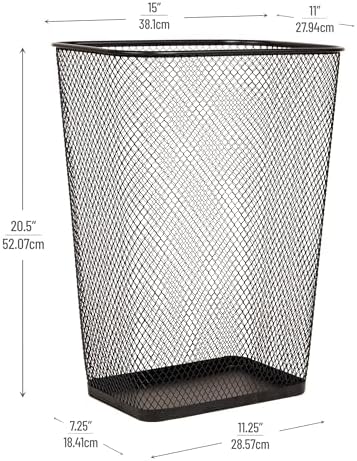 Mind Reader Executive Waste Paper Bins, 10 Gallon, Black, Set of 2 - Image 3