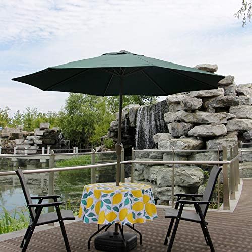 EHouseHome Outdoor and Indoor 60inch Round Tablecloth with Umbrella Hole and Zipper, Waterproof Zippered Patio Table Cloths, Spring/Summer Table Covers for Backyard Circular Table/BBQs/Picnic - Image 2