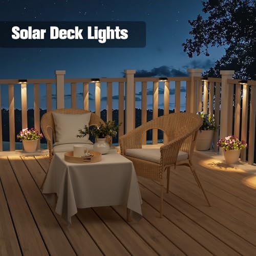 NIORSUN Solar Fence Lights,16 Pack Solars Deck Light,Warm White Color,Outdoor Bulb Waterproof Led IP65,Power Patio Lamp with Lenses for Outside/Backyard/Railing/Yard(Black) - Image 5