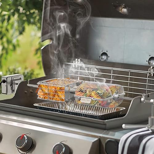 onlyfire Stainless Steel Rotisserie Basket Set BBQ Grilling Baskets, 2pcs - Image 6