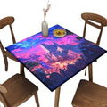 Elastic Tablecloth Square, Medieval Fantasy Pattern Printed on Polyester Square Table Cover Fitted, Perfect for Breakfasts Tea Gatherings, Fit for 30" x 30" Square Tables by JRBSZMI2