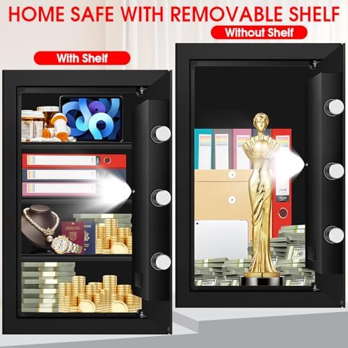 5.2 Cuft Large Safes for Home Use Fire and Water Proof, Anti-Theft Digital Security Safe Box With Programmable Keypad & Spare Keys, Home Safes Water and Fireproof for Money Valuables - Image 6
