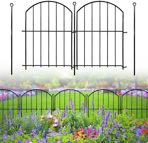 Decorative Garden Fence 17in(H)x13in(W), 26 Pack Rustproof Metal No Dig Fence Animal Barrier for Dog, Arched Flower Bed Edging Ornamental Wire Border Panel Fencing for Yard Patio Outdoor Decor by Thrivinest