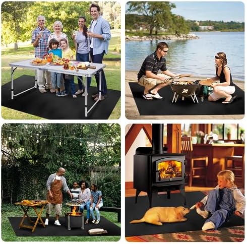 Large Under Grill Fire Pit Mats 42"x60" - Oil Waterproof BBQ Camping Stove Fireproof Mat, Reusable Easy Clean Gas Grill Mat for Outdoor Deck Protector - Image 6