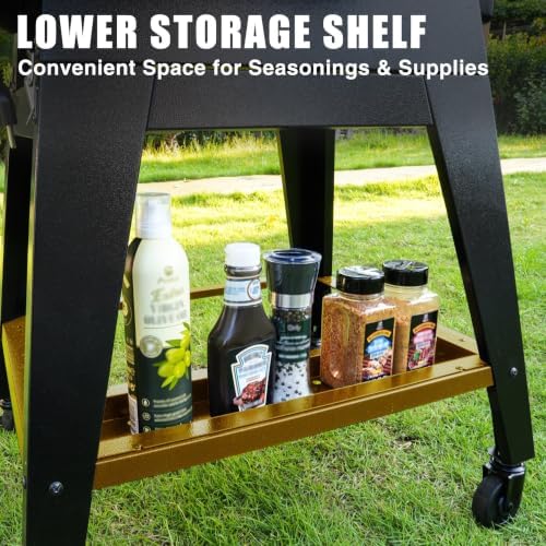 KingChii Electric Detachable Split Wood Pellet Grill Smoker, 485.5 SQ.IN Multi-Layer Surface, PID 180-425°F Temp Control, Foldable Wheeled Portable Design, 8-in-1 BBQ Grill for RV Camping Tailgating - Image 6