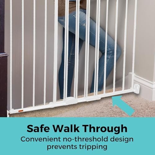 Toddleroo Easy Swing & Lock Baby Gate for Top of Stairs: 31" Tall, White - Image 5