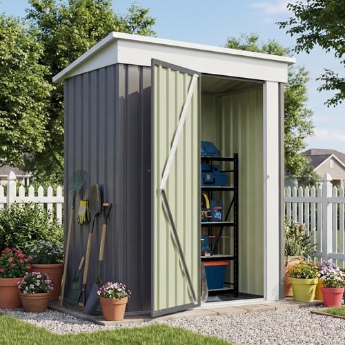 Patiowell 5x3 FT Outdoor Storage Shed with Floor Frame, Small Metal Sheds by Patiowell