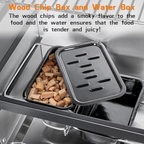 40 Inch Electric Smoker with Digital Controls & Meat Thermometer, Vertical BBQ Smoker with 4 Smoking Racks, Wood Chip Tray & Waterproof Cover, 633 Sq In Outdoor Smoker for Ribs, Brisket & Turkey - Image 5