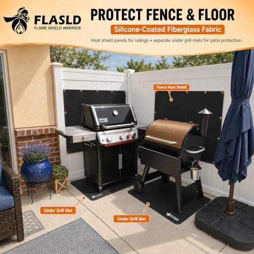 FLASLD Fireproof Deck Fence Cover and Screen Protect Deck Railing from Grill Heat, Balcony Fence Privacy Screen, Outdoor Fencing Screen UV Protection Weather-Resistant (3'x10') - Image 6