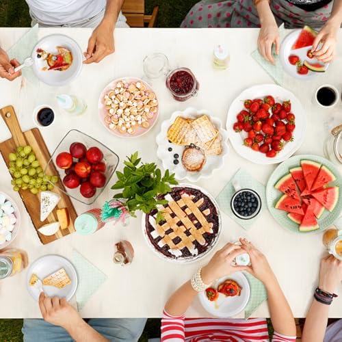 200PCS (100Sets) Biodegradable Paper Plates Set, (100PCS 6" Dessert Plates and 100PCS Forks/Sporks), Compostable Appetize Plate, Disposable Cake Plate, Perfect for Birthday Party - Image 7