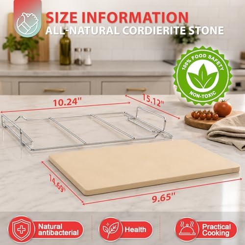 OG900 Pizza Stone with Rack for Ninja Woodfire OG800/OG900 Series XL Grills - Image 2