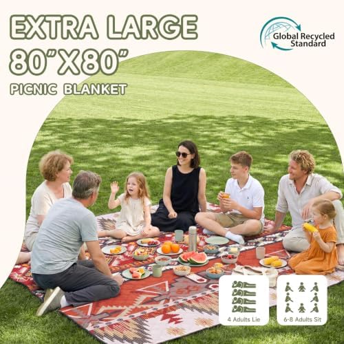 Waterproof Picnic Blanket Outdoor Camping Beach Mat Outside Rug Tent Floor Carpet Extra Large Foldable Sandproof Car Essential Roadtrip Gadget Rv Accessories Glamping Gear Must Haves Hiking Stuff Gift - Image 2