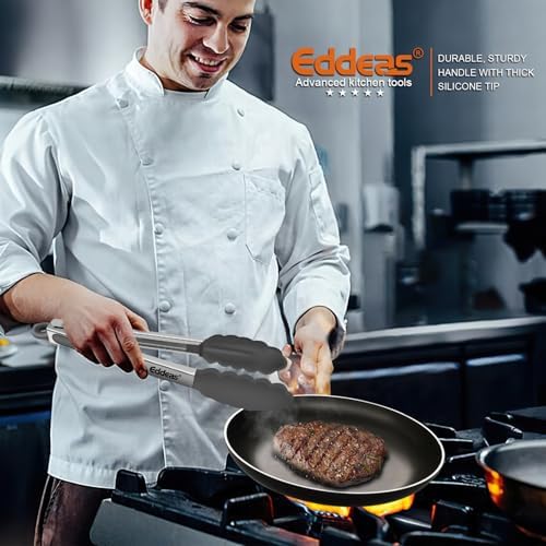 Kitchen Tongs Up To 600°F Silicone Tongs for Cooking 7,9,12 in Grey - Image 5