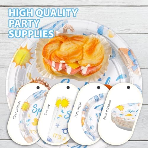 96 Pcs Splish Splash Baby Shower Decorations for Kids Hawaiian Serves 24 - Image 6
