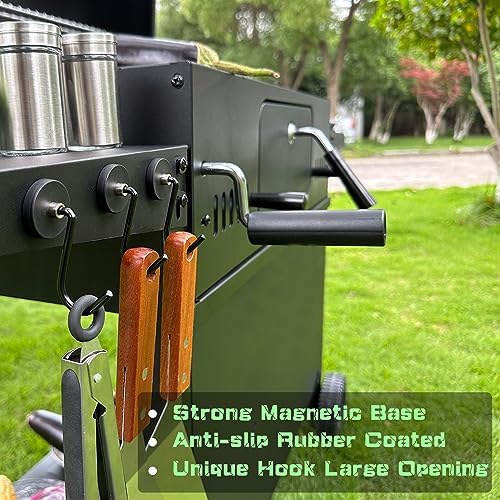 Smoker Grill Hooks 4 Pack Heavy Duty,Non-Slip Magnetic Hook for Grill Utensils,Strong Magnetic Hooks for Traeger Blackstone Pit Boss Camp Chef Z Grills BBQ Grill Accessories - Image 3