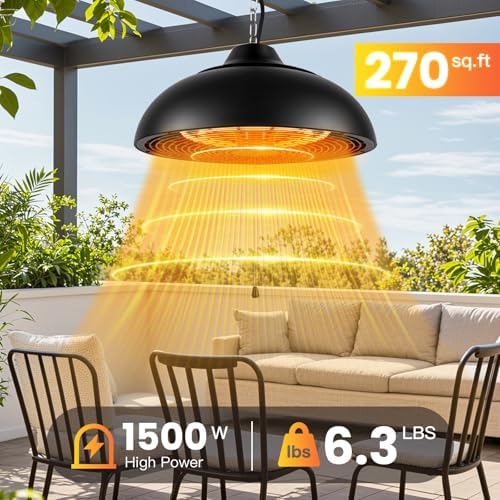1500W Electric Hanging Patio Heater,Ceiling-Mounted Patio Heater - Image 3