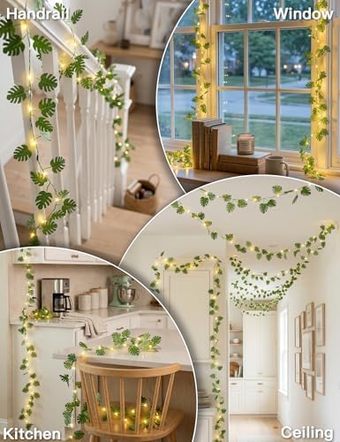 suddus 33FT Monstera Vines with Lights Battery & USB Powered Copper Wire - Image 4