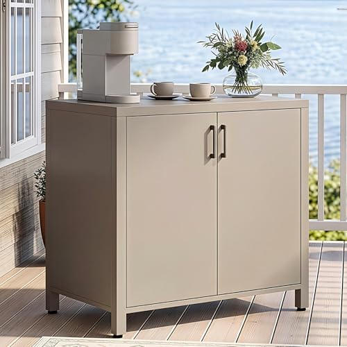 Wisteria Lane Outdoor Storage Cabinet, Aluminum Modular Outdoor Kitchen, All Weather Kitchen Island with Double Door Storage for Patio, BBQ, Backyard by WisteriaLane