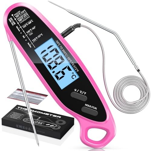 Instant Read Meat Thermometer Digital for Cooking with Dual Probe by Vuwwey