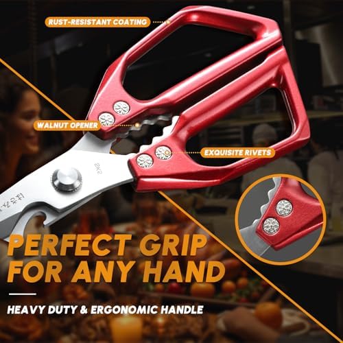 HUUSK Kitchen Shears Heavy Duty - Japanese Kitchen Scissors All Purpose - Image 4
