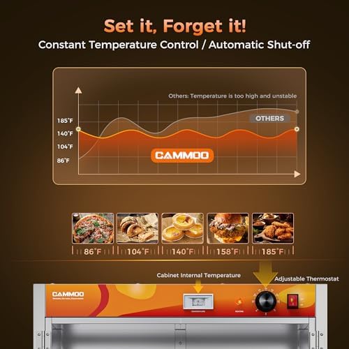 CAMMOO 133Qt 5-Tier 900W Commercial Food Warmer Cabinet - Image 4