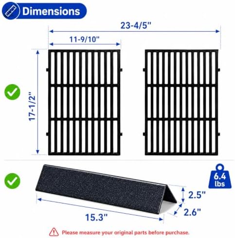 7638 Grill Grates & 7636 Flavorizer Bars 15.3" for Weber Spirit 300 Series - Image 2