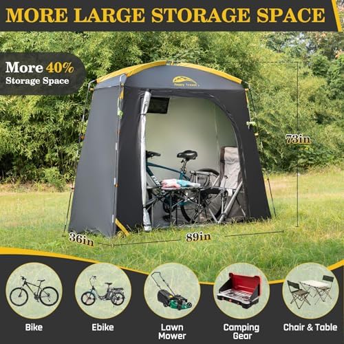 Happy Travel Bike Storage Shed Tent, Waterproof Portable Bicycle Cover Shed - Image 3