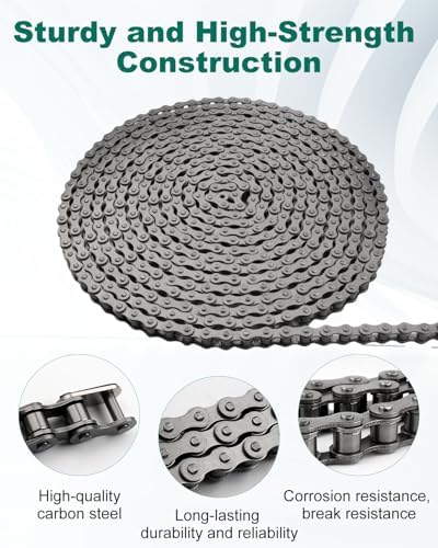 #428 Roller Chain for Sliding Gate Openers, 20 ft Carbon Steel Chain - Image 3